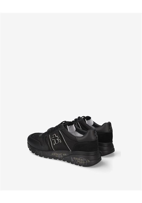 Premiata Lander 8655 Sneaker in Leather and Technical Fabric Black Men's PREMIATA |  | LANDER VAR8655
